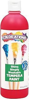 Colorations SSWTRE Simply Shiny Washable Tempera, Red - 16 oz.