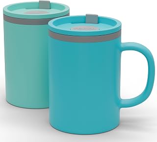 Copco Iconic Desk Mug 16 Oz - Aqua & Mint, Set of 2