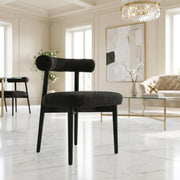 Boucle-Upholstered Side Chair with Ash Wood Legs by Starlight Canyon Home – Boucle, Black