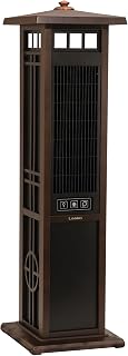 Lasko 4890 Elegant Living Fan with Remote Control-Features Accent Lighting and Widespread Oscillation-Perfect for Outdoor Patios, Decks, or Balconies, Brown