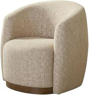 Beige Sand Dollar Swivel Accent Chair for Living Room by Starlight Canyon Home – 100% Polyester (S), Beige