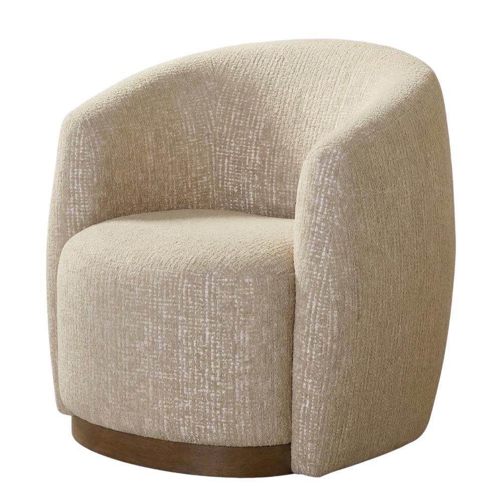 Beige Sand Dollar Swivel Accent Chair for Living Room by Starlight Canyon Home – 100% Polyester (S), Beige