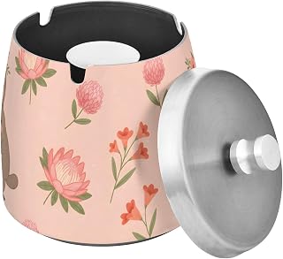 Platypus Flowers Splash Ashtray with Lid, Outdoor Ashtrays for Patio