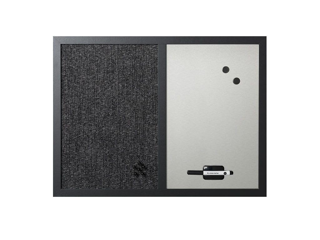 Combination Board -1 Each by MasterVision – 24"W x 18"H, Engineered Wood, Silver, Model MX04433168