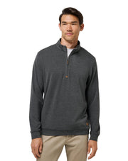 Mens Cloud Sweater 1/4 Zip by TravisMathew – X-Large, Cotton Blend, Heather Black, Model A42356