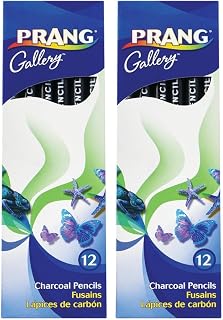 Prang Charcoal Pencils, Soft, Paper Wrapped, Black, 12 Count (60200) (Pack of 2)