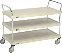 Nexel 3 Solid Plastic Shelves Utility Cart, 24"W x 48"L