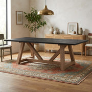 Brown Rectangular Solid Wood Dining Table with Two-Tone Finish by Starlight Canyon Home – Solid Wood, Brown