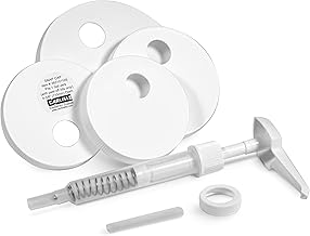 Carlisle FoodService Products Universal Condiment Pump/Dispenser Kit with 5 Lids, White