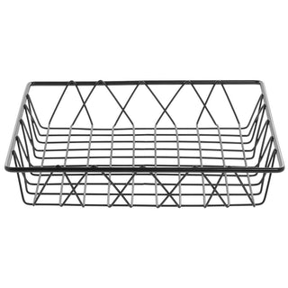 Wire Basket Square Nickel Powder-Coated Steel - 12" L x 12" W x 2" H by HUBERT – Metal, Nickel, Model Y74407