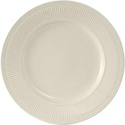 Tuxton China HEA-110 Plate, 11" Diameter, Round, Wide Rim, Embossed, Microwave and Dishwasher Safe, Oven Proof, Fully Vitrified, Ceramic, Hampshire, American White/Eggshell, Pack of 12