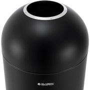Steel Round Open-Top Dome Lid Indoor Trash Can with by Global Industrial – 15.0 gallons, Steel, Black, Model EK9639P