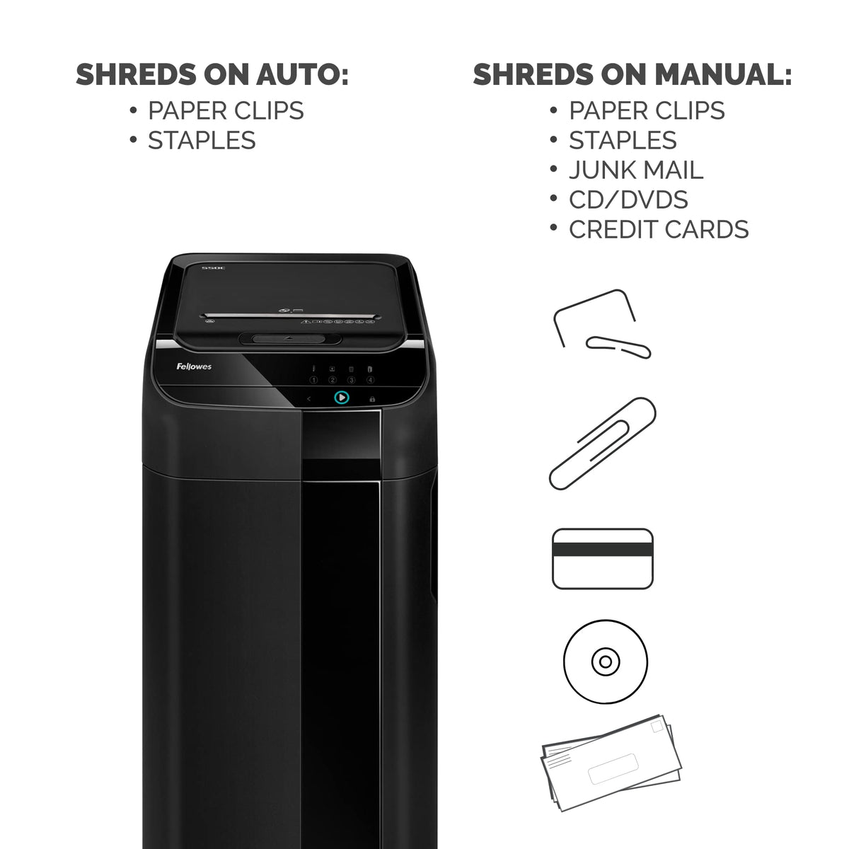 Fellowes Black / 1 / 550-Sheet Shredders
