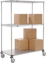 Nexel Open Sided Wire Exchange Truck, 2 Wire, 1 Galvanized Shelf, 800 Lb Cap, 36x18x69
