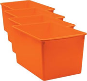 Teacher Created Resources Plastic Multi-Purpose Bin, Orange (Pack of 4)