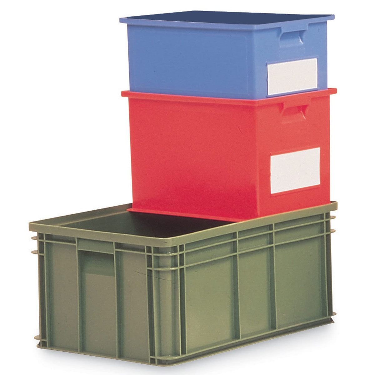 Stacking Transport Container - 18x12x8 - Green by Schaefer – 18.5"L x 12"W x 8"H, Polyethylene, Green, Model 1462.191308GN1