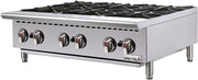 Winco 36" Silver 6 Burner Natural Gas Hot Plate
