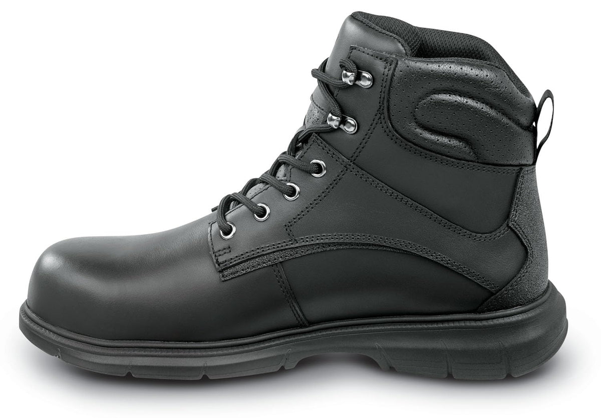 Mens 6 Black Newberg MaxTRAX Steel Toe SRO Boot 12.0 EW by SR Max – 12 X-Wide, Leather, Black, Model 5300