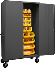 Durham 3502M-BLP-42-95 Lockable Mobile Cabinet with 42 Yellow Hook-On Bins