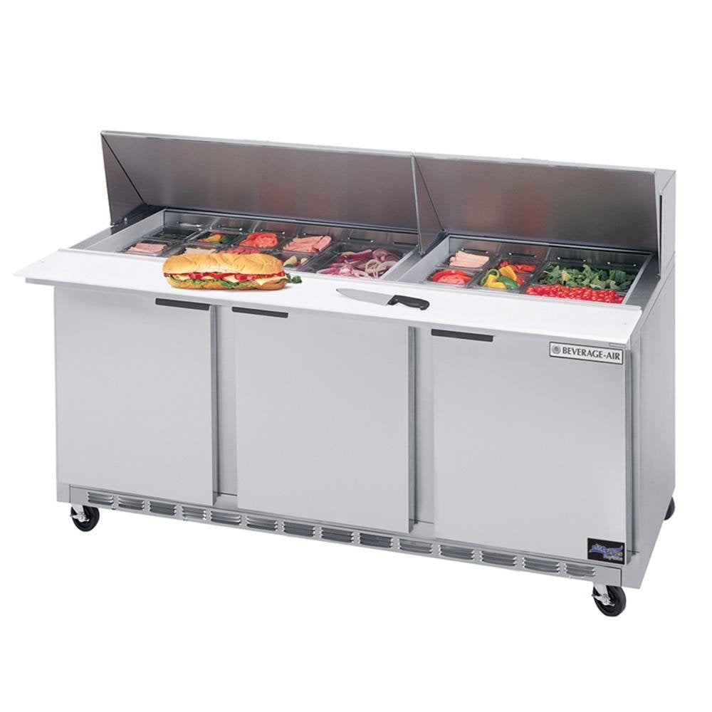 Beverage-Air Food Prep Sandwich Prep Tables by Beverage Air – Stainless-Steel, Model SPE72-18M