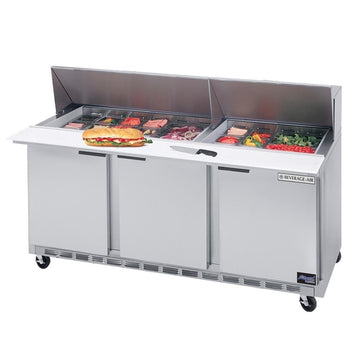 Beverage-Air Food Prep Sandwich Prep Tables by Beverage Air – Stainless-Steel, Model SPE72-18M