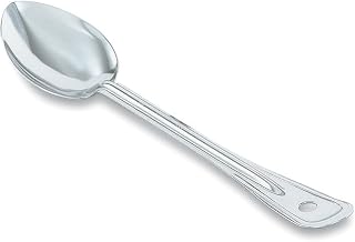 Vollrath 46990 18" Solid Basting Spoon with Hanging Hole for Serving Stuffing Gravy Hash Restaurant Catering Buffet | Deep Grooved Handle Notched Grip, 18"L x 3.20"W x 1.70"H, Stainless Steel, NSF