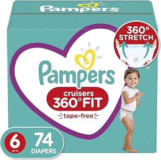 Pampers Cruisers 360Ëš Fit Diapers, Size 6, 74 Count