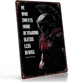 Spartan Warrior Motivation Vintage Metal Wall Art Signs 8X12 Inch