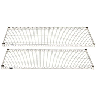 Soft Silver Wire Shelf Pack - 48" L x 18" D x 1" H by HUBERT – Alloy Steel, Silver, Pack of 2, Model A1848-TA