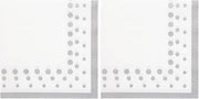 Creative Converting 317849 Sparkle and Shine Silver Paper Lunch Luncheon Napkins, 6.5" x 6.5", Silver & White (Pack of 2)