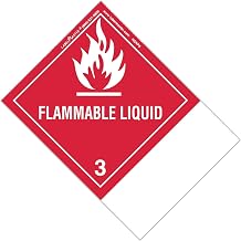 Labelmaster ETSNT6 Flammable Liquid Label, Blank, Paper, Extended Tab, Hazmat, 5.9" x 4" (Pack of 500)