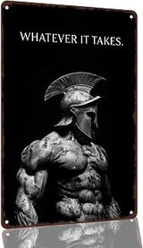 Spartan Warrior Whatever It Takes 8 x 12 Inch Aluminum Wall Decor