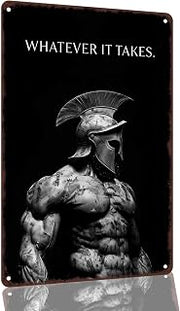 Spartan Warrior Whatever It Takes 8 x 12 Inch Aluminum Wall Decor