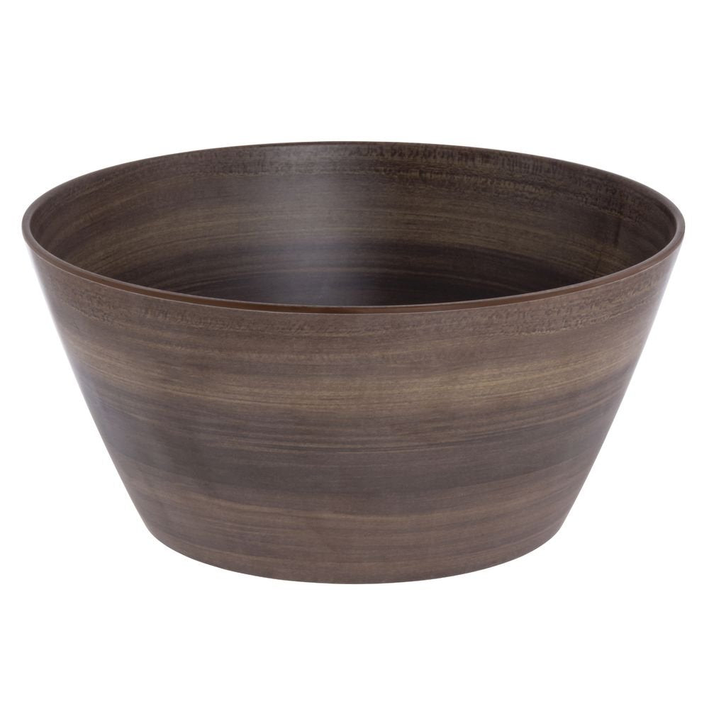 Serving Bowl Acacia Faux Wood Melamine Bowl - 10 3/4 Dia x 5" H by HUBERT – Plastic, Brown, Model H0194-ACACIA