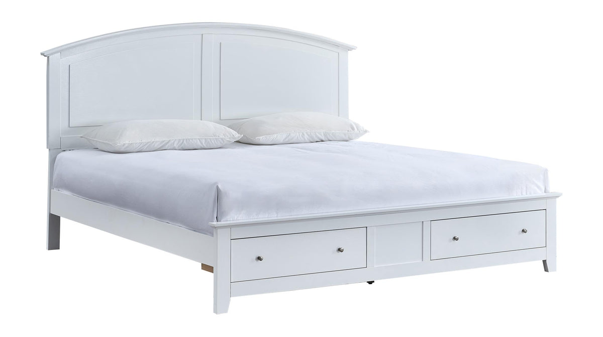 Hammond King Bed White by Glory Furniture – Wood, White, Model G5490B-KSB