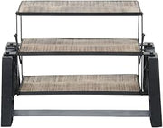 HUBERT Display Table Black Iron and Mango Wood 3-in-1-30 W x 17" D x 21" H
