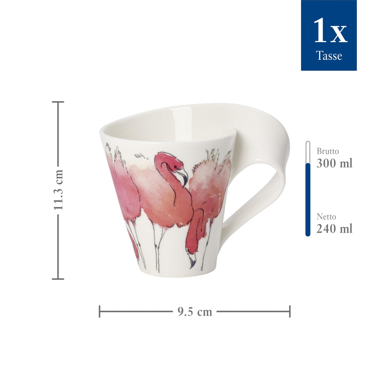 Mug 0.35l by Villeroy & Boch – 10.1 Ounces, 0.3 liters, Porcelain, White, Model 10-4155-9100