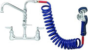 T&S Brass PG-8WSAV-12 Pet Grooming Faucet, Wall 8-Inch C/C, Alum. Valve, Coil Hose, 12-Inch Add-On Faucet