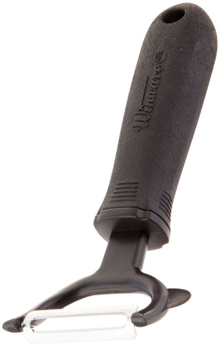 Black Straight Edge Y Peeler by Winco – 6.5", Stainless Steel, Silver, Model VP-300
