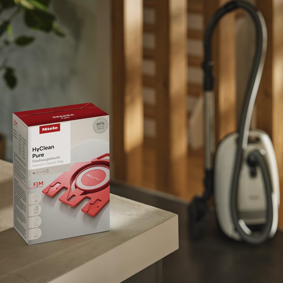 Pure HyClean by by Miele – 3.4 liters, white, Pack of 4, Model 12421140