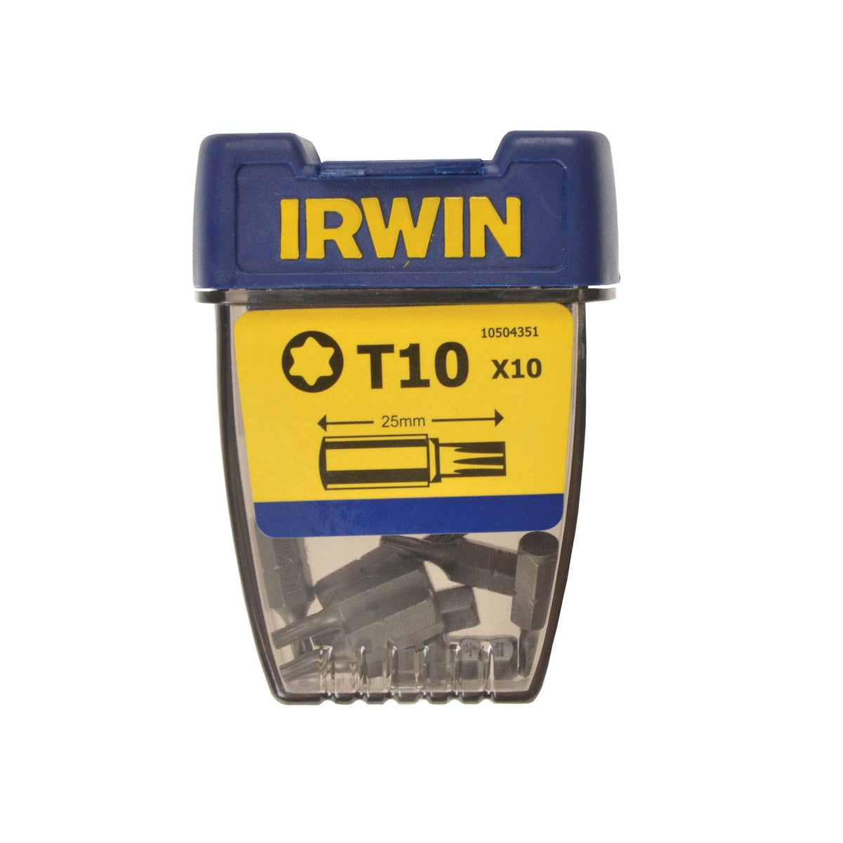 10504353 Torx T20 x 25mm Screwdriver Bits (10 Pieces) by IRWIN – T20 x 25mm Pack of 10, S2 Steel, Multicolored, Model IRW10504353