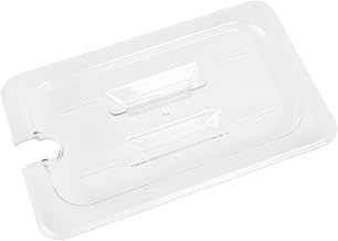 Thunder Group PLPA7140CS Food Pan Cover, 1/4 Size, Slotted, Built-in Handle, Shatter and Scratch Resistant, Dishwasher Safe, Polycarbonate, Clear, NSF, Pack of 12