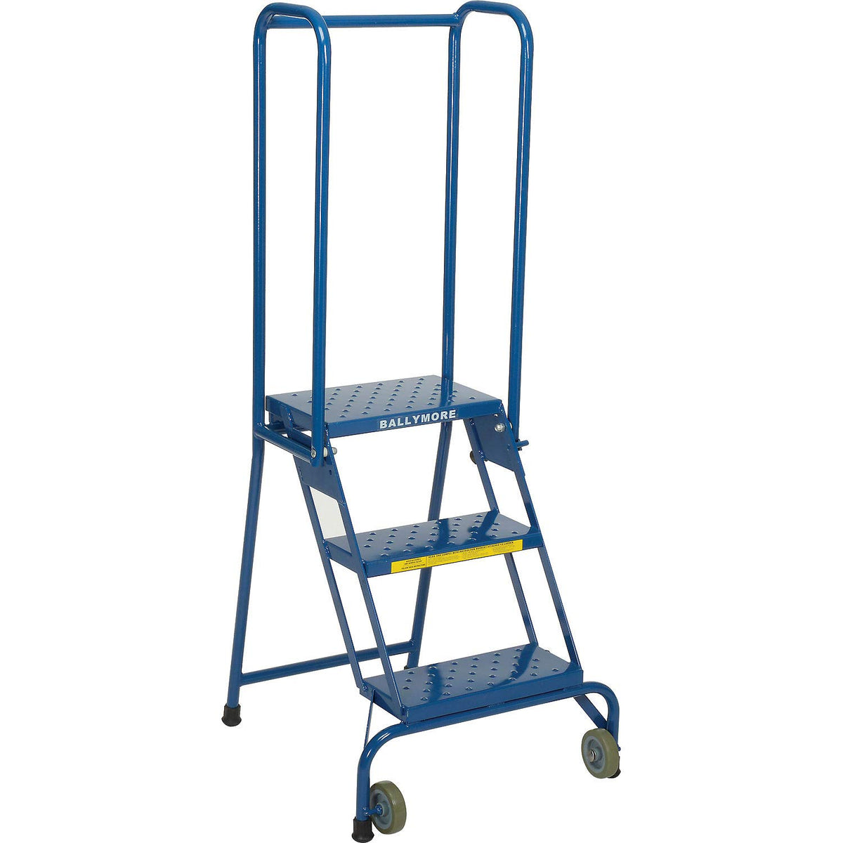 3 Step Modified Lock-N-Stock Folding Ladder by Ballymore – 28"L x 24"W x 25"H, Alloy Steel, Blue, Model LS32410