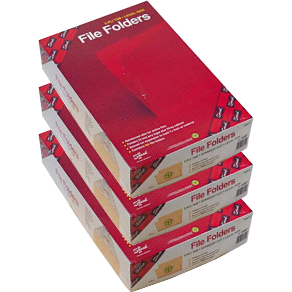 Reinforced Top Tab Manila File Folder FOLDER by SMEAD – Legal, Manila, Pack of 3, Model SMD15310
