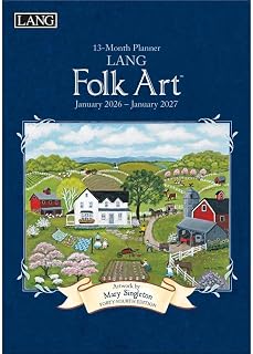 Lang, Lang Folk Art 2026 Planner, 8.5'' X 12'', 12-Month Calendar with Case Binding