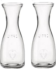 Bormioli Rocco Misura PZ Carafe Set of 2-8.5 Oz. Mini Glass Carafes for Water, Juice, or Wine Serving - Elegant Beverage Presentation for Dining & Restaurants - Durable Clear Glass Construction