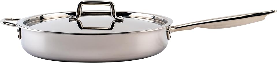 WINCO Tri-Ply Saute Pan, Silver