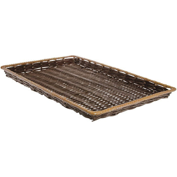 Two -Tone Beige Storage Basket- 18"L x 26"W x 2"H by HUBERT – Beige,Brown