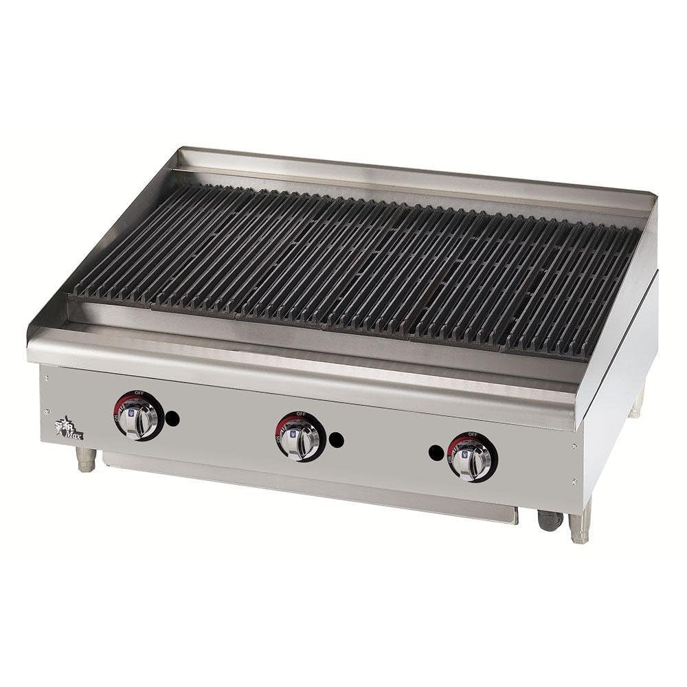 Star-Max 24" Lava Rock Gas Charbroiler – Stainless Steel, Model 6024CBF