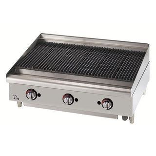 Star-Max 24" Lava Rock Gas Charbroiler – Stainless Steel, Model 6024CBF